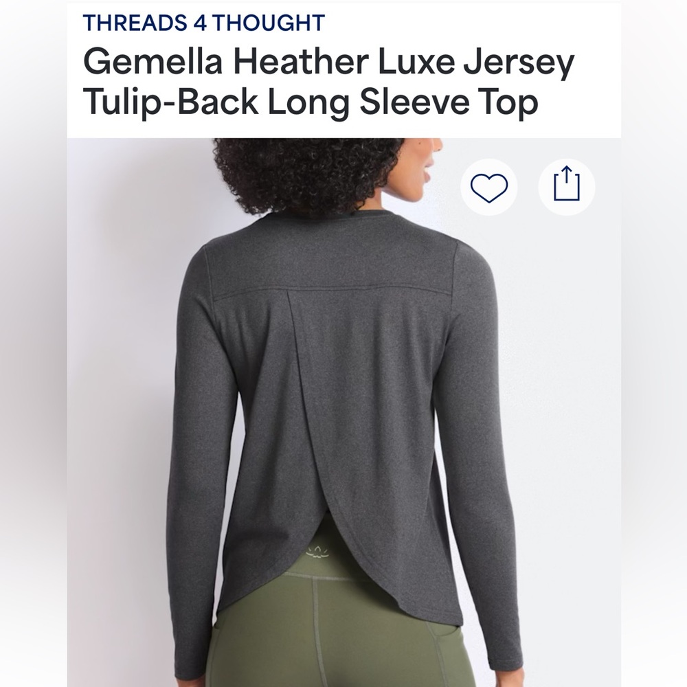 Threads 4 Thought Charcoal Long Sleeve Tee - Dark Gray - Picture 4 of 5